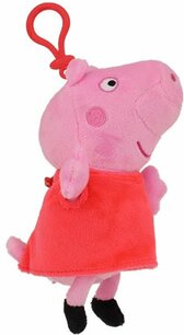 Peppa Pig Hanger - Roze / Rood - Met Rits - Polyester - 14 cm Peppa Pig Hanger - Roze / Rood - Met Rits - Polyester - 14 cm