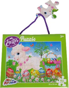 Puzzel Pasen lammetje - Groen / Multicolor - Karton - 45 stukjes - vanaf 3 jaar - Puzzelen - Puzzel - Speelgoed - Spelen Puzzel Pasen lammetje - Groen / Multicolor - Karton - 45 stukjes - vanaf 3 jaar - Puzzelen - Puzzel - Speelgoed - Spelen
