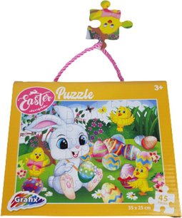 Puzzel Pasen paashaas en kuiken - Geel / Multicolor - Karton - 45 stukjes - vanaf 3 jaar - Puzzelen - Puzzel - Speelgoed - Spelen Puzzel Pasen paashaas en kuiken - Geel / Multicolor - Karton - 45 stukjes - vanaf 3 jaar - Puzzelen - Puzzel - Speelgoed - Spelen