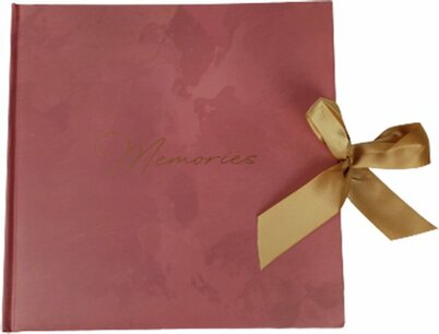 Fotoalbum "Memories" - Roze / Goud - Karton / Papier - 24,5 x 24,5 cm - Fotoboek - Knutselen - DIY Fotoalbum "Memories" - Roze / Goud - Karton / Papier - 24,5 x 24,5 cm - Fotoboek - Knutselen - DIY