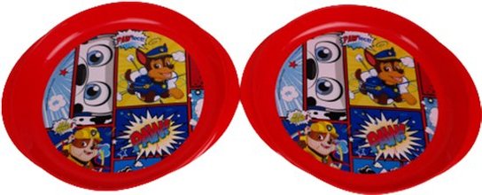 Paw Patrol kinderservies dinerbord - Rood / Multicolor - Kunststof - ø 20,5 cm - Set van 2 - Servies - Kinderservies - Bordje - Eten - Paw Patrol - Cadeau Paw Patrol kinderservies dinerbord - Rood / Multicolor - Kunststof - ø 20,5 cm - Set van 2 - Servies - Kinderservies - Bordje - Eten - Paw Patrol - Cadeau