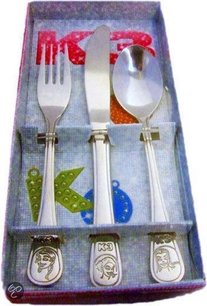 K3 Bestekset - Kinderbestek - Zilver - Metaal - Voor 1 persoon - ca 18 cm K3 Bestekset - Kinderbestek - Zilver - Metaal - Voor 1 persoon - ca 18 cm