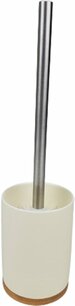 Toiletborstel met houder EBEN - Keramiek / Bamboe / Kunststof - Crème wit / Zilver - ø 9,5 x h 37,5 cm - Toilet - Schoonmaken - Borstel - Toiletborstel - Badkamer - Toiletaccessoire Toiletborstel met houder EBEN - Keramiek / Bamboe / Kunststof - Crème wit / Zilver - ø 9,5 x h 37,5 cm - Toilet - Schoonmaken - Borstel - Toiletborstel - Badkamer - Toiletaccessoire