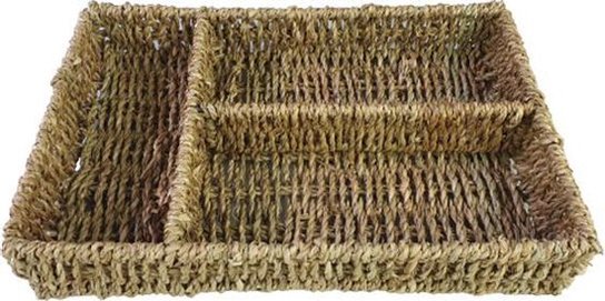 Opbergmand / Bestekhouder - Bruin - Riet - 30 x 20 x 5 cm - Rechthoek Opbergmand / Bestekhouder - Bruin - Riet - 30 x 20 x 5 cm - Rechthoek