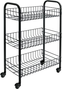 Tomado trolly keukentrolly - Zwart - Metaal / Kunststof - 41 x 23 x 63 cm - Rek - Karretje - Kar - Keuken - Trolly Tomado trolly keukentrolly - Zwart - Metaal / Kunststof - 41 x 23 x 63 cm - Rek - Karretje - Kar - Keuken - Trolly