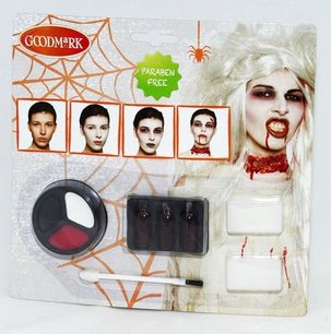 Halloween schmink Zombie Woman - Wit / Rood - Kunststof - Halloween - Schmink Halloween schmink Zombie Woman - Wit / Rood - Kunststof - Halloween - Schmink