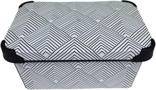 Opbergdoos RAYVEN - Box - Doos - Organizer - Wit - Zwart / Bruin - Kunststof - 28,5 x 19 x 13 cm Opbergdoos RAYVEN - Box - Doos - Organizer - Wit - Zwart / Bruin - Kunststof - 28,5 x 19 x 13 cm