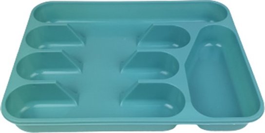 Bestekbak SHEA - Turquoise - Kunststof - 24,5 x 35,5 x 4 cm - Bestek - Serviesrek - Bestek la - Bestekbak - Bak - Keuken Bestekbak SHEA - Turquoise - Kunststof - 24,5 x 35,5 x 4 cm - Bestek - Serviesrek - Bestek la - Bestekbak - Bak - Keuken