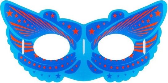 Lichtgevend masker superheld - Blauw / Rood - Kunststof - 2 x 15,5 cm Lichtgevend masker superheld - Blauw / Rood - Kunststof - 2 x 15,5 cm