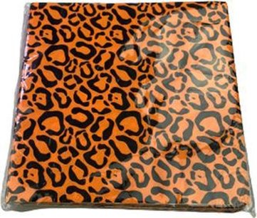 Servetten - Panter / Luipaard Print - Oranje / Zwart - 2 laags - 16 stuks Servetten - Panter / Luipaard Print - Oranje / Zwart - 2 laags - 16 stuks
