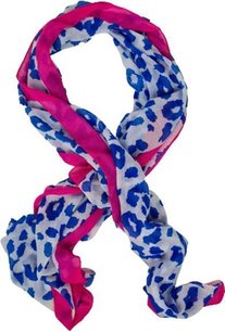 Zomersjaal panter LARISSA - Blauw / Roze - Dames - Polyester Zomersjaal panter LARISSA - Blauw / Roze - Dames - Polyester