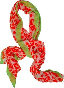 Zomersjaal panter LARISSA - Oranje / Groen - Dames - Polyester Zomersjaal panter LARISSA - Oranje / Groen - Dames - Polyester
