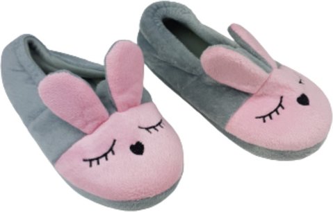 Pantoffels konijn - Roze / Grijs - Polyester / Kunststof - Maat 34-35 - Sloffen - Pantoffel - Schoenen - Huispantoffels Pantoffels konijn - Roze / Grijs - Polyester / Kunststof - Maat 34-35 - Sloffen - Pantoffel - Schoenen - Huispantoffels