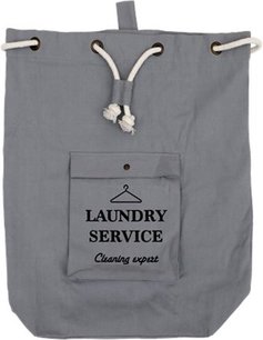 Waszak met sluitkoord DEAN - Laundry bag - Waszak - Textiel - Grijs/Wit - 53 x 15.5 x 65cm Waszak met sluitkoord DEAN - Laundry bag - Waszak - Textiel - Grijs/Wit - 53 x 15.5 x 65cm
