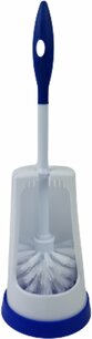 Toiletborstel met houder LENNIE - Wit / Blauw - Kunststof - ⌀ 11 x h 37 cm - Toilet - Borstel - Houder - Borstel Toiletborstel met houder LENNIE - Wit / Blauw - Kunststof - ⌀ 11 x h 37 cm - Toilet - Borstel - Houder - Borstel