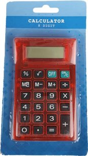 Rekenmachine - Rood - Kunststof - 11,5 x 7 cm Rekenmachine - Rood - Kunststof - 11,5 x 7 cm