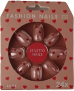 Fashion Nails nep nagels ''Love'' - Oud Roze - Kunststof - Set van 24 Fashion Nails nep nagels ''Love'' - Oud Roze - Kunststof - Set van 24