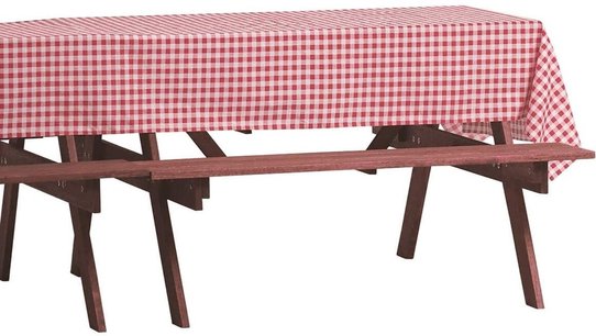 Anti insecten tafelkleed Bugz Away - Rood / Wit - Kunststof - 132 x 229 cm Anti insecten tafelkleed Bugz Away - Rood / Wit - Kunststof - 132 x 229 cm
