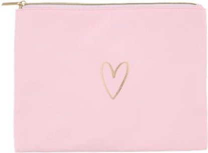 Pennen etui XL met hartje STEFANIE - Roze / Goud - Kunststof / Metaal - 29 x 21,5 cm Pennen etui XL met hartje STEFANIE - Roze / Goud - Kunststof / Metaal - 29 x 21,5 cm