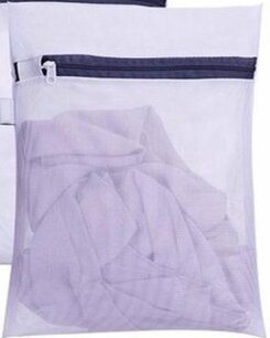 Waszakken - Wit / Zwart - Polyester - 20 x 29 & 30 x 39 cm Waszakken - Wit / Zwart - Polyester - 20 x 29 & 30 x 39 cm