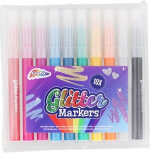 Glitter markers - Multicolor - Kunststof - 10 Stuks Glitter markers - Multicolor - Kunststof - 10 Stuks
