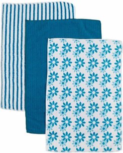 Microvezel doekjes - Blauw / Wit - Schoonmaakdoekjes - 30 x 45 cm - Set van 3 Microvezel doekjes - Blauw / Wit - Schoonmaakdoekjes - 30 x 45 cm - Set van 3