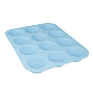 12-Muffinbakvorm PUCK - Blauw - Siliconen