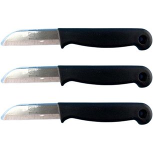 Schilmessen KICH - Zwart - RVS - 15 cm - Mes - Set van 3 - Aardappelschilmes Schilmessen KICH - Zwart - RVS - 15 cm - Mes - Set van 3 - Aardappelschilmes