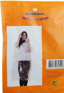 Regenponcho lichtgewicht - Transparant / Oranje - Kunststof - Set van 2 - One Size Regenponcho lichtgewicht - Transparant / Oranje - Kunststof - Set van 2 - One Size