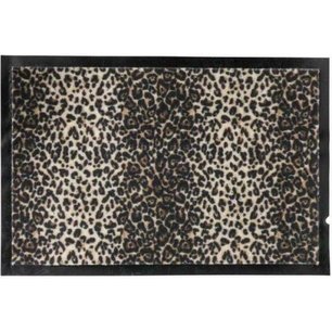 Deurmat met panterprint - Lichtbruin / Zwart - Kunststof - 60 x 40 cm - Thuis - Deur - Deurmat - Mat Deurmat met panterprint - Lichtbruin / Zwart - Kunststof - 60 x 40 cm - Thuis - Deur - Deurmat - Mat