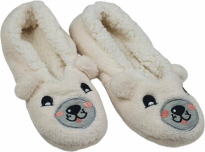 Pantoffel laag model ijsbeer - Wit / Grijs - Maat 40 / 42 Pantoffel laag model ijsbeer - Wit / Grijs - Maat 40 / 42