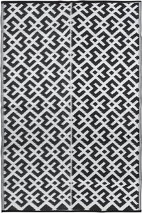 Tuintapijt met print - Rechthoek - Zwart / Wit - 120 x 180 cm Tuintapijt met print - Rechthoek - Zwart / Wit - 120 x 180 cm