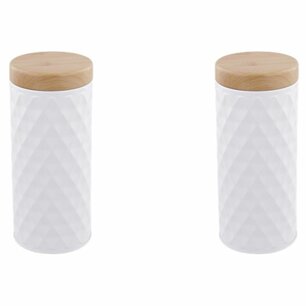 Opbergblik met patroon JENS - Wit - Maat S - Set van 2 Opbergblik met patroon JENS - Wit - Maat S - Set van 2