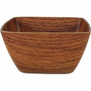 Kom met hout motief JOCHEN - Bruin - Kunststof - 12 x 12 x 6,5 cm - Vierkant - Set van 4 Kom met hout motief JOCHEN - Bruin - Kunststof - 12 x 12 x 6,5 cm - Vierkant - Set van 4