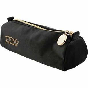 Velvet Look Etui - Zwart Goud - Rond