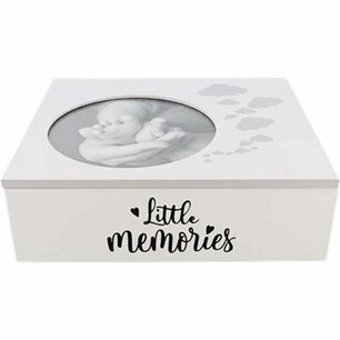 Geboortedoos PETRA - Grijs / Wit - Hout - 27 x 22 x 8 cm Geboortedoos PETRA - Grijs / Wit - Hout - 27 x 22 x 8 cm