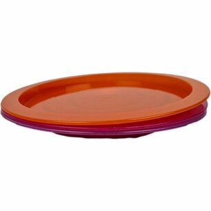Kinder borden / bordjes RICK - Kinderservies - Paars/ Oranje - Kunststof - Ø 18.5 cm - Set van 3 Kinder borden / bordjes RICK - Kinderservies - Paars/ Oranje - Kunststof - Ø 18.5 cm - Set van 3