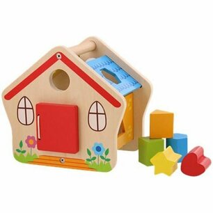 Houten speelgoed huis met blokken - Multicolor - Hout - 5 delig - Speelgoed - Kerstcadeau - Baby - Hout Houten speelgoed huis met blokken - Multicolor - Hout - 5 delig - Speelgoed - Kerstcadeau - Baby - Hout