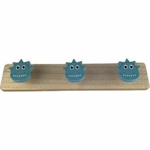 Kapstok met Dierenfiguren - Dinosaurus - Blauw / Bruin - Hout - 39,5 x 5,5 x 8 cm Kapstok met Dierenfiguren - Dinosaurus - Blauw / Bruin - Hout - 39,5 x 5,5 x 8 cm