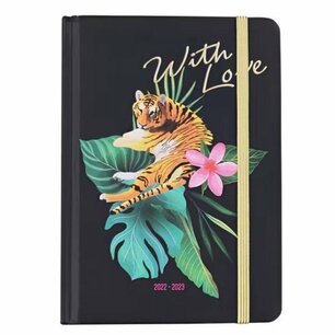 Agenda "With Love" TIGER JUNGLE 2022-2023 - Zwart / Multicolor - Karton / Papier - 12,5 x 17,5 x 1,5 cm - Agenda - Schoolagenda - Back To School - Back2school - Campus - School Agenda "With Love" TIGER JUNGLE 2022-2023 - Zwart / Multicolor - Karton / Papier - 12,5 x 17,5 x 1,5 cm - Agenda - Schoolagenda - Back To School - Back2school - Campus - School