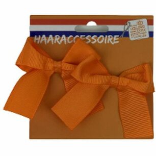 Haarstrikjes Holland met clipje - Oranje - Stof / Metaal - Ca. 7 x 6 cm - Haaraccessoire - Haar - Koningsdag - WK - EK - Bevrijdingsdag Haarstrikjes Holland met clipje - Oranje - Stof / Metaal - Ca. 7 x 6 cm - Haaraccessoire - Haar - Koningsdag - WK - EK - Bevrijdingsdag