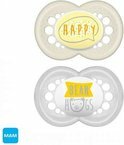 MAM Original Happy / Bear Hugs - Fopspenen - Geel - Silicone - BPA vrij - 6-16 maanden - Set van 2 MAM Original Happy / Bear Hugs - Fopspenen - Geel - Silicone - BPA vrij - 6-16 maanden - Set van 2