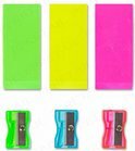 Puntenslijper en Gummen - Multicolor - Set van 6 Puntenslijper en Gummen - Multicolor - Set van 6