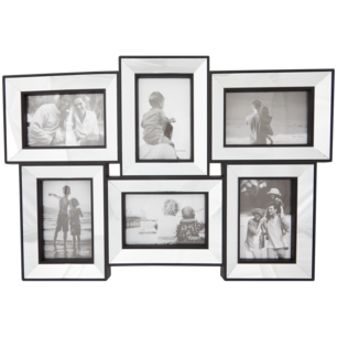 Luxe fotolijst voor 6 foto‘s BELVEDERE - Zwart / Spiegel - fotocollage - fotogalerie - collage - 55 x 35 cm - Hotel Sjiek Luxe fotolijst voor 6 foto‘s BELVEDERE - Zwart / Spiegel - fotocollage - fotogalerie - collage - 55 x 35 cm - Hotel Sjiek