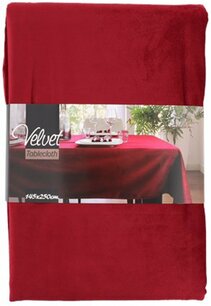 Velvet Tafelkleed LIZA - Rood / Bordeaux - Luxe Kerst - 100% Polyester - 145 x 250 cm - Feest - Kerst - Verjaardag - Sinterklaas - Pasen - Feestdagen - Bruiloft Velvet Tafelkleed LIZA - Rood / Bordeaux - Luxe Kerst - 100% Polyester - 145 x 250 cm - Feest - Kerst - Verjaardag - Sinterklaas - Pasen - Feestdagen - Bruiloft