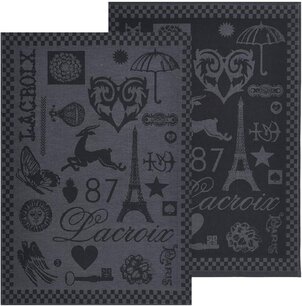 Christian Lacroix Theedoek - Set Van 2 - Zwart - 50 x 70 cm - Polyester Christian Lacroix Theedoek - Set Van 2 - Zwart - 50 x 70 cm - Polyester