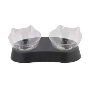 2 in 1 Katten Water / Voerbak - Grijs - 30 x 16 x 12 cm - 2x 400ml - Water / Food bowl 2 in 1 Katten Water / Voerbak - Grijs - 30 x 16 x 12 cm - 2x 400ml - Water / Food bowl