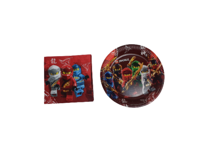 Ninjago Borden en servetten set - Rood / Multicolor - Karton / Papier - Ø23 cm Ninjago Borden en servetten set - Rood / Multicolor - Karton / Papier - Ø23 cm