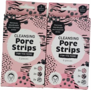 Reinigende poriën strips tegen mee-eters - Roze / Zwart - Kunststof / Karton - Set van 2 - 12 Stuks - Mee-eter - Masker - Hygiëne - Schoon Reinigende poriën strips tegen mee-eters - Roze / Zwart - Kunststof / Karton - Set van 2 - 12 Stuks - Mee-eter - Masker - Hygiëne - Schoon