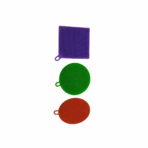 Siliconen spons - Oranje / Groen / Paars - Siliconen - Set van 3 - Rond - Ovaal - Ruit Siliconen spons - Oranje / Groen / Paars - Siliconen - Set van 3 - Rond - Ovaal - Ruit